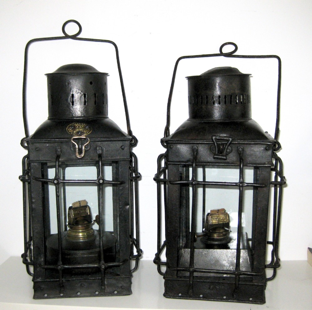  PAIR RAILWAY LANTERNS DATED 1864