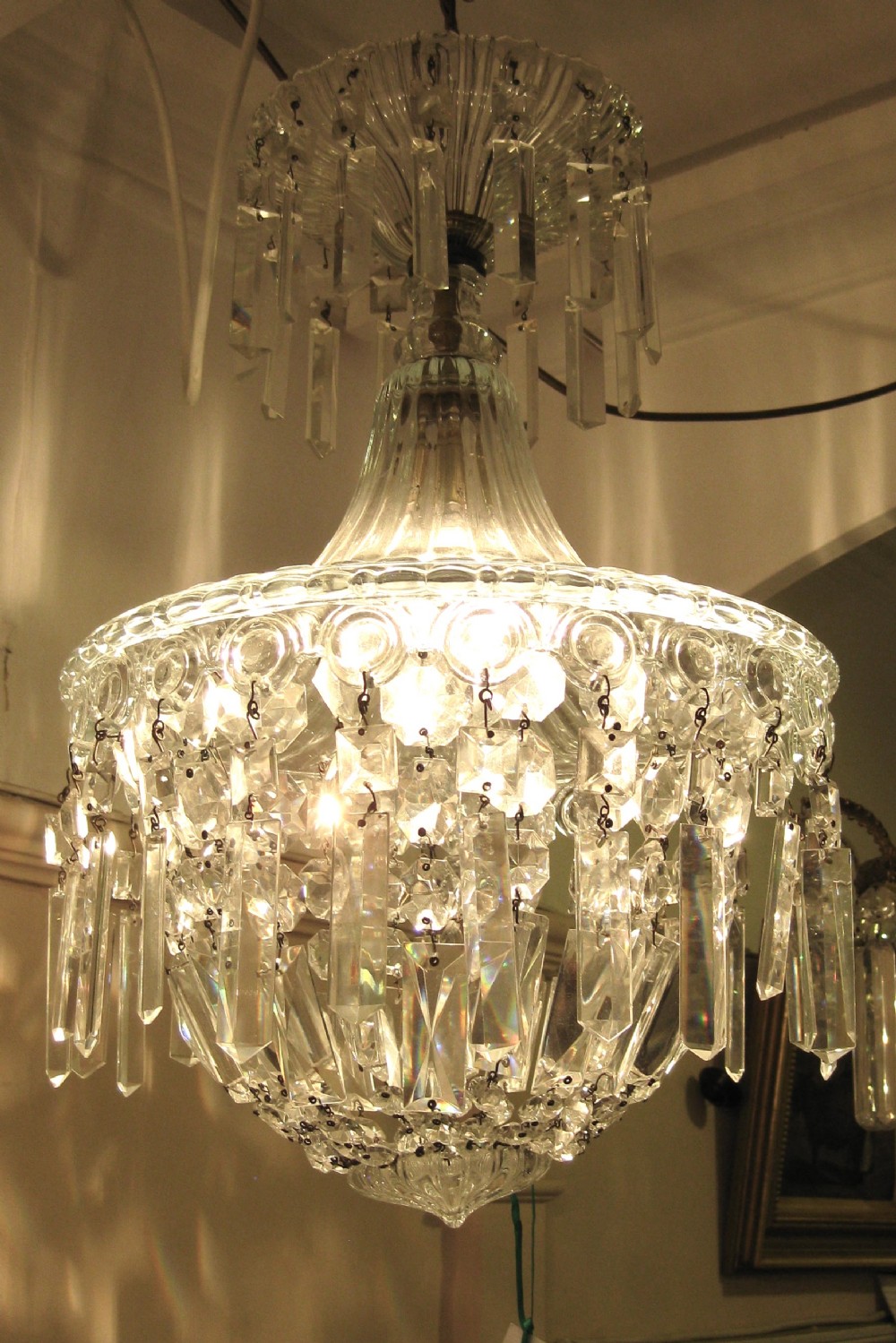 A CRYSTAL GLASS CEILING LIGHT