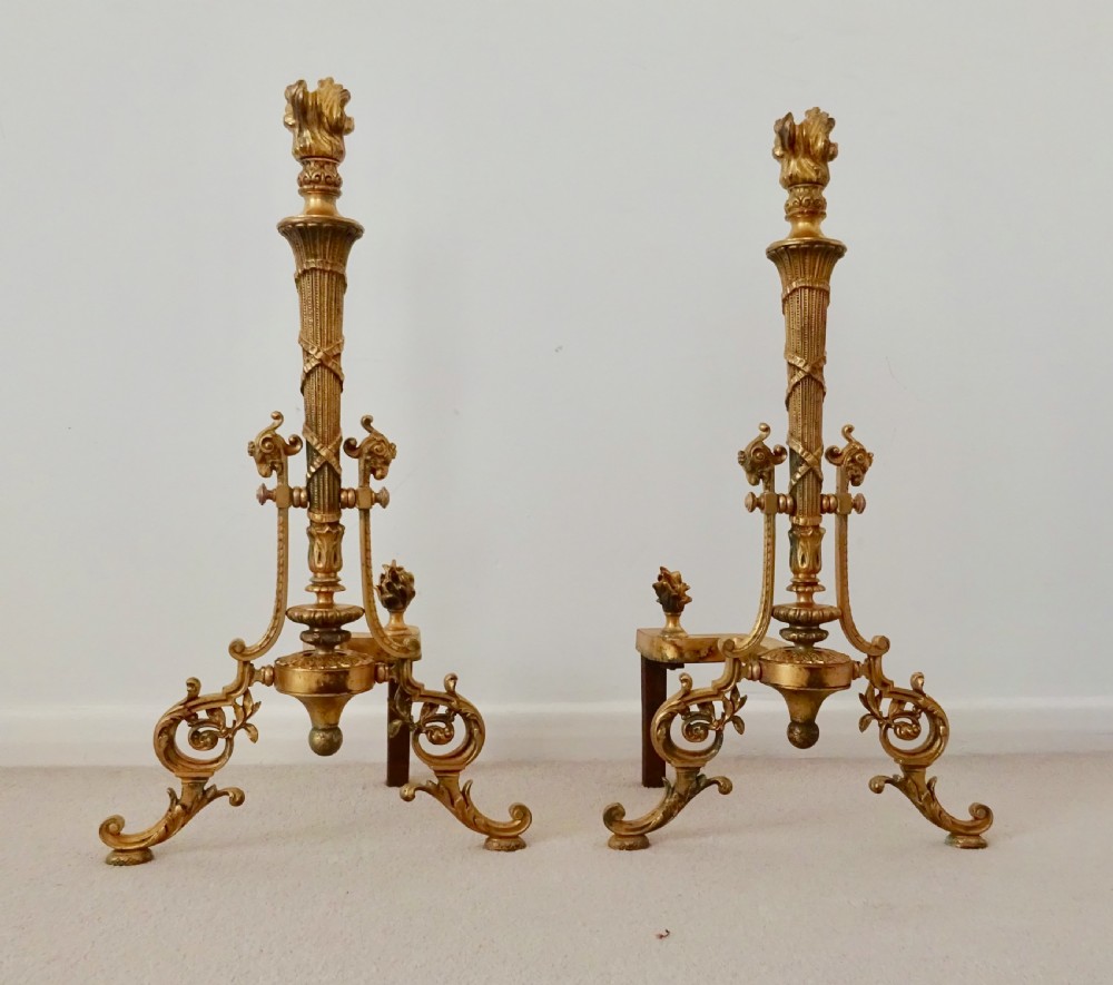 PAIR LARGE EARLY VICTORIAN  CHENET