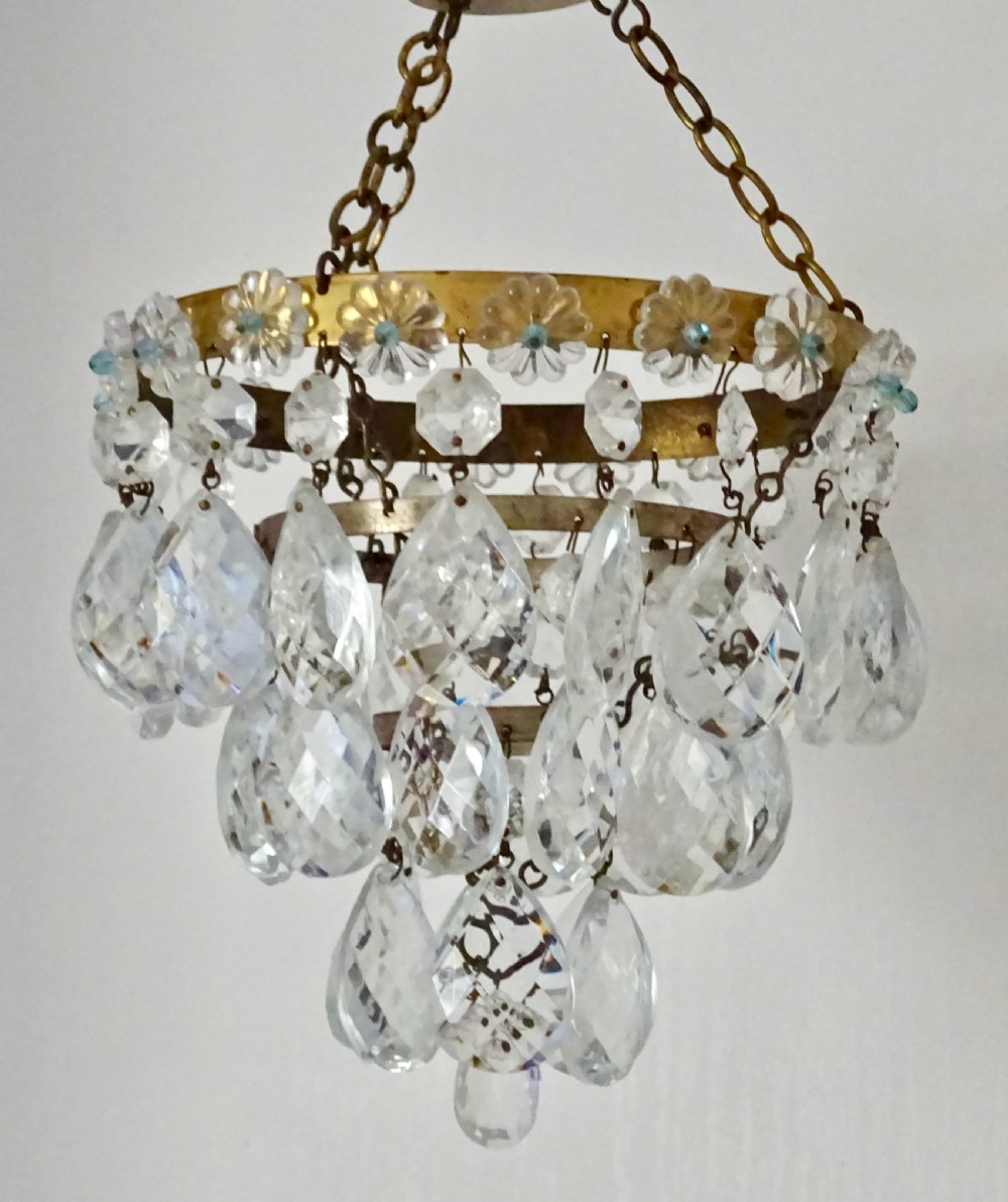 CIRCA 1920 GLASS DROP CEILING LIGHT View IV