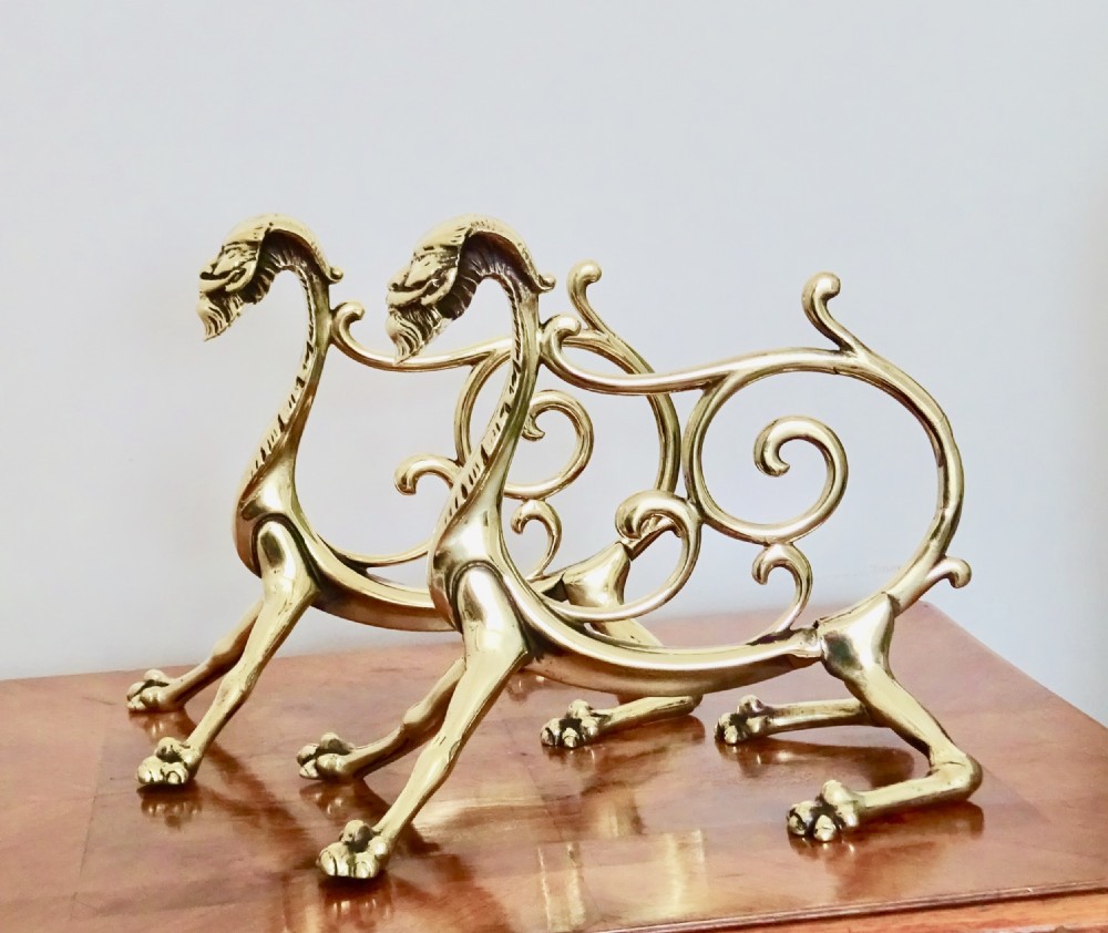 A PAIR OF VICTORIAN MYTHOLOGICAL FIRE DOGS View V