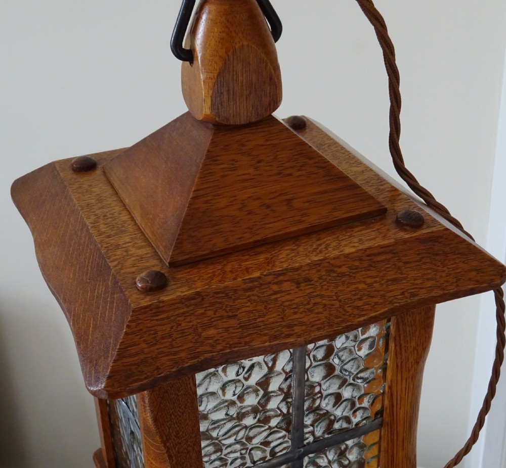 OAK PORCH LIGHT WITH GLASS PANELS View II