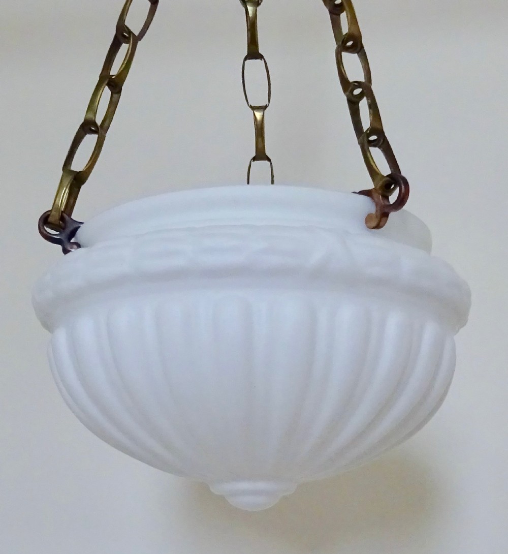 PAIR EDWARDIAN HALF GLOBE CEILING LIGHTS