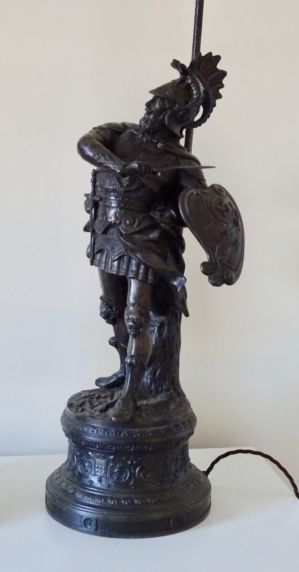 PAIR LARGE SPELTER LAMPS View VIII