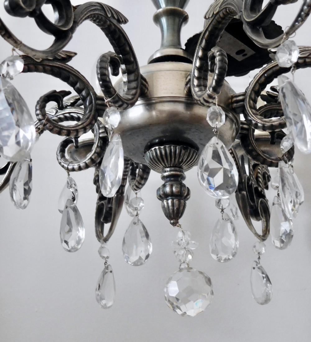EIGHT ARM PEWTER CHANDELIER View II