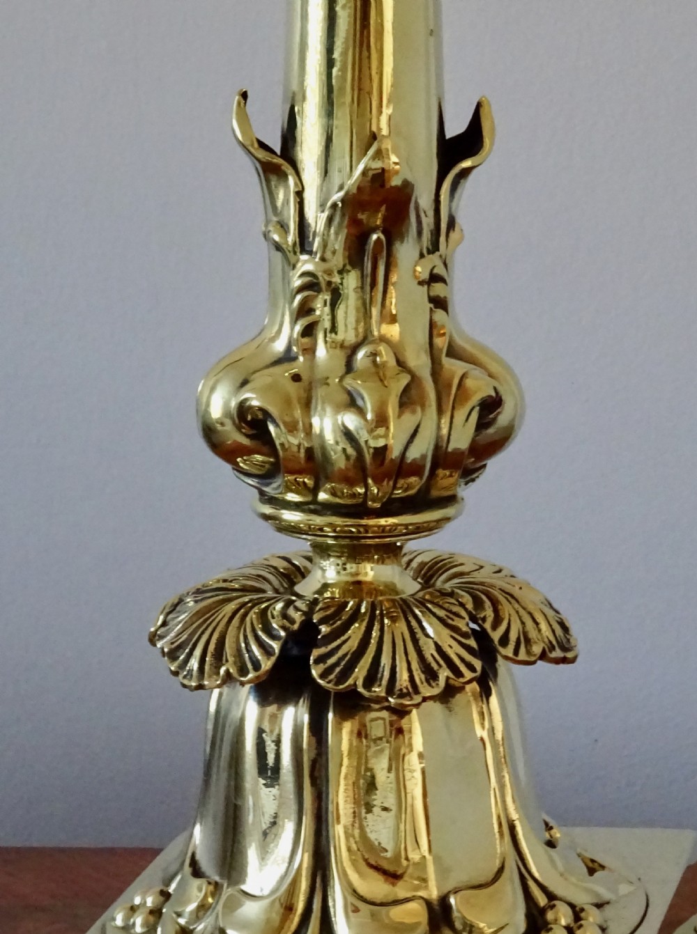 TALL ART NOUVEAU BRASS LAMP View III