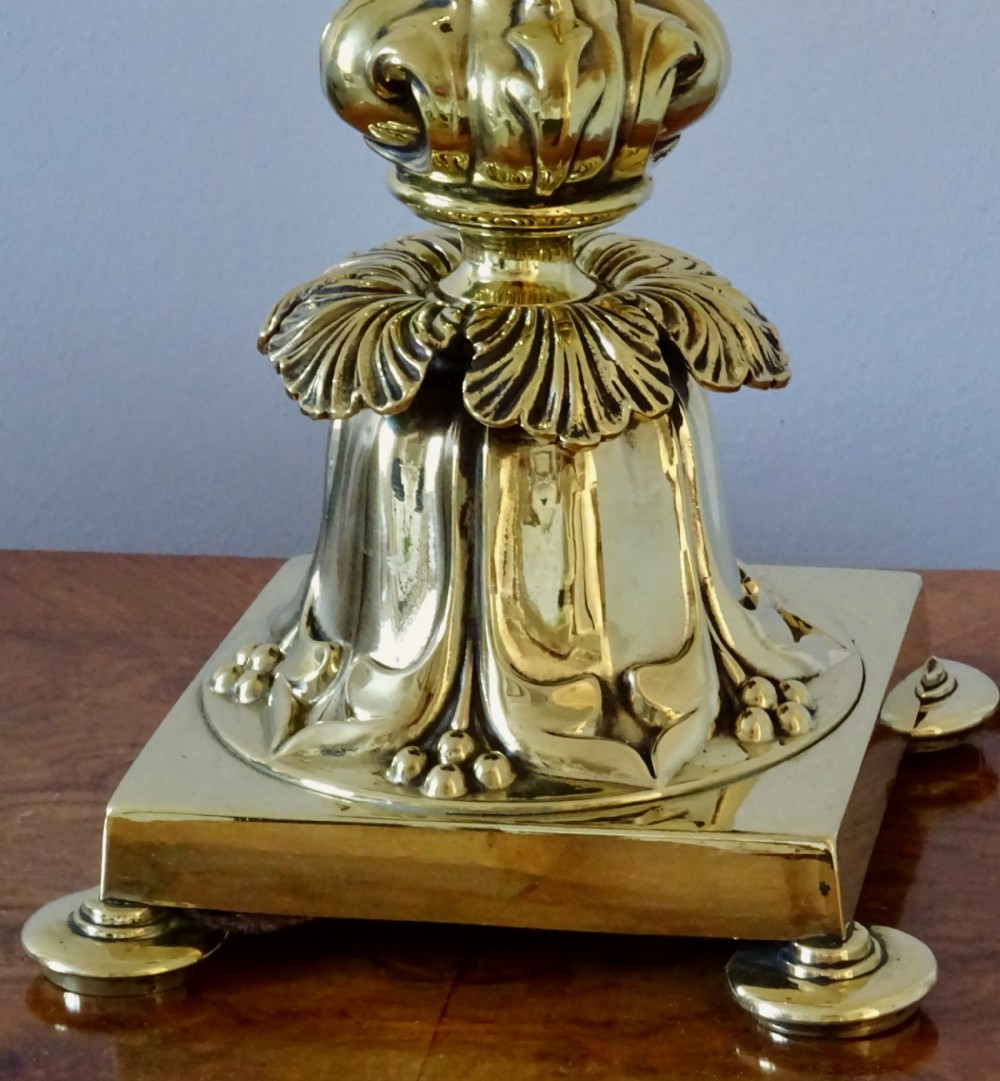TALL ART NOUVEAU BRASS LAMP View IV