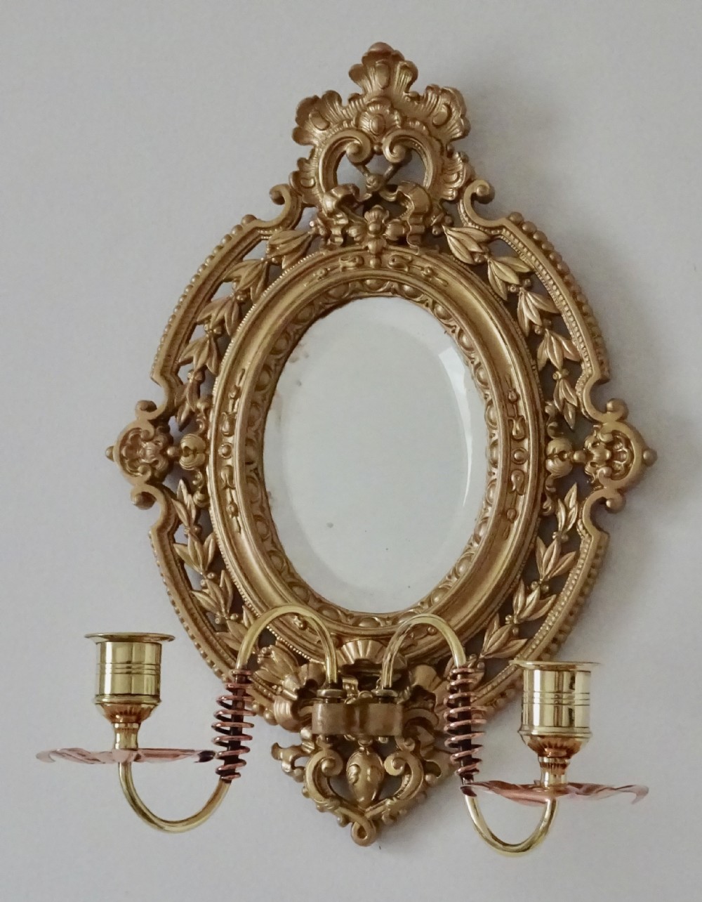 CIRCA 1897 PAIR GILDED GIRANDOLES