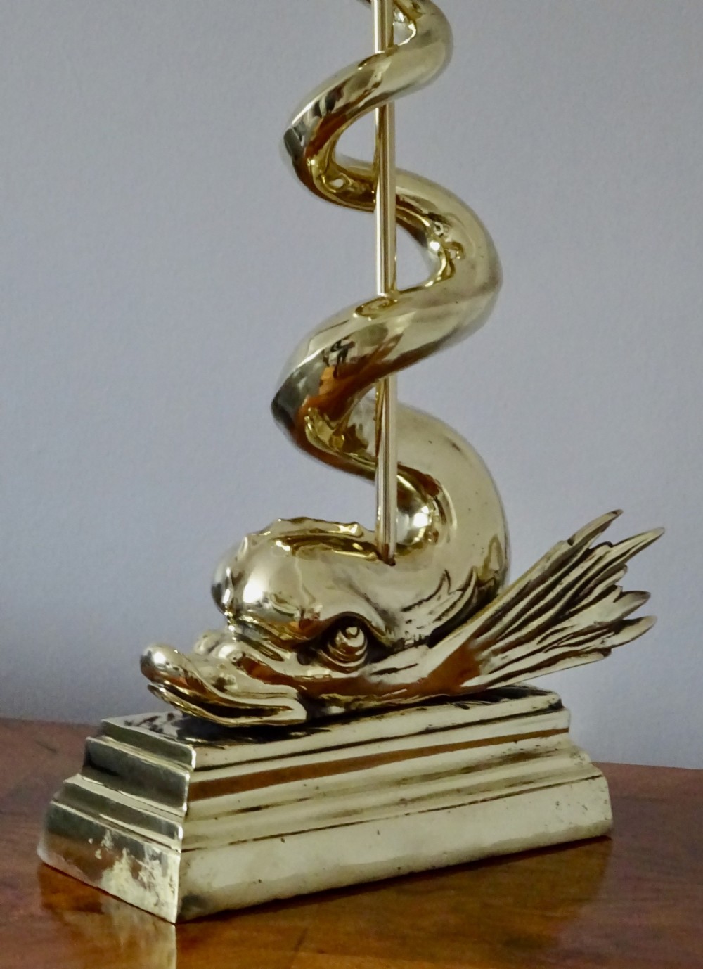VICTORIAN BRASS DOLPHIN DOORSTOP View II