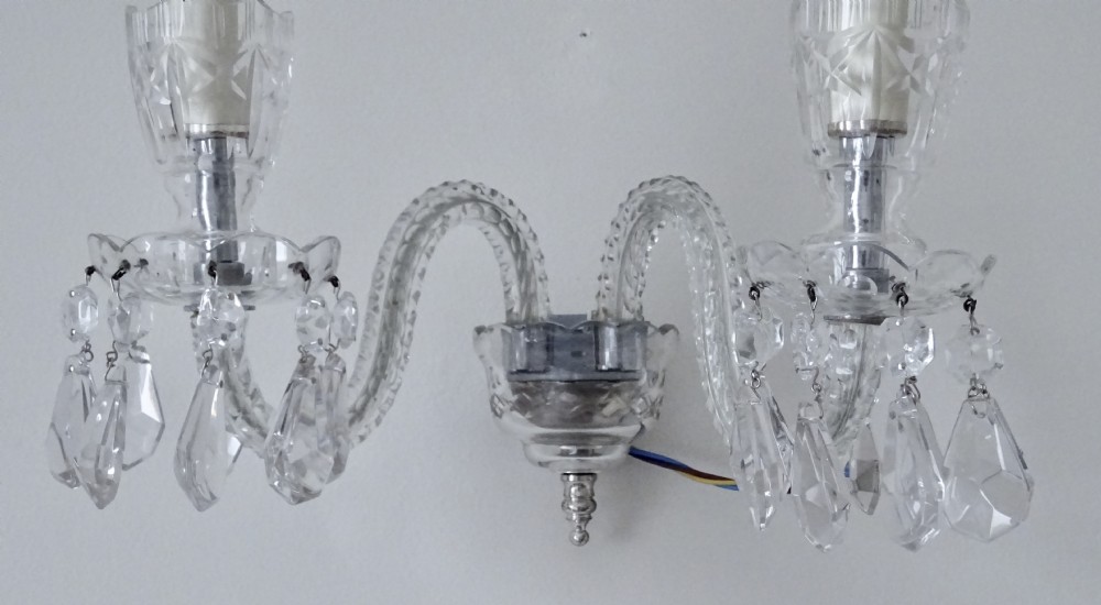 PAIR CUT GLASS WALL LIGHTS View III
