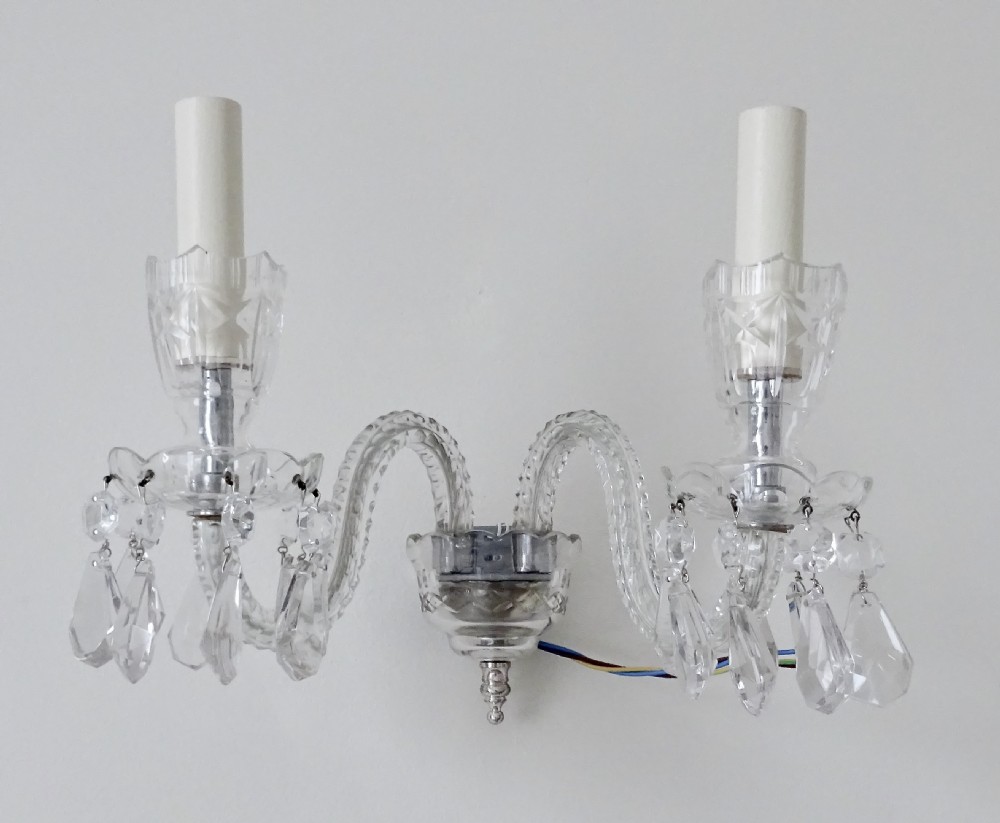 PAIR CUT GLASS WALL LIGHTS View IV