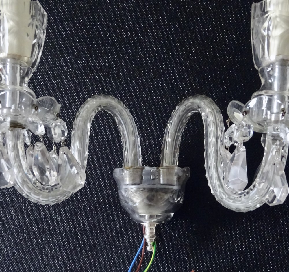 PAIR CUT GLASS WALL LIGHTS View VI
