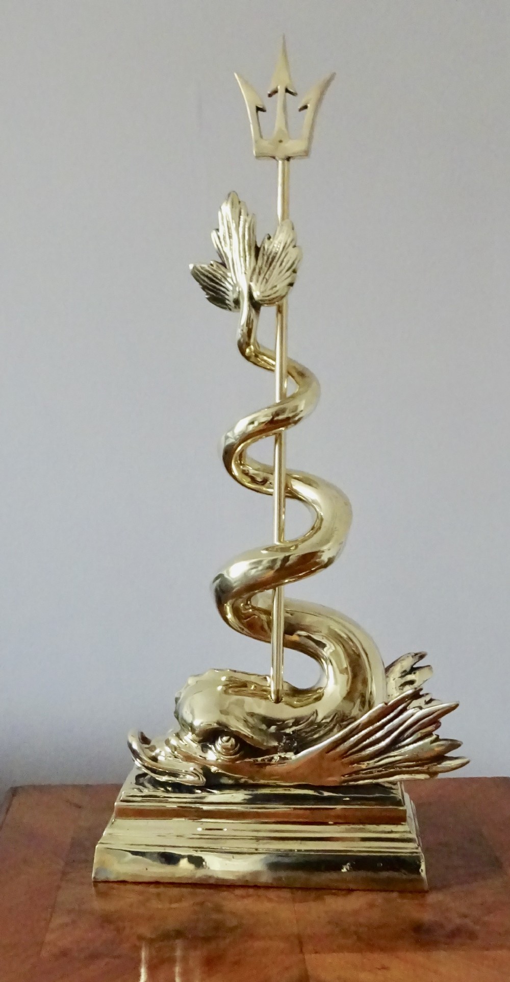 VICTORIAN BRASS DOLPHIN DOORSTOP