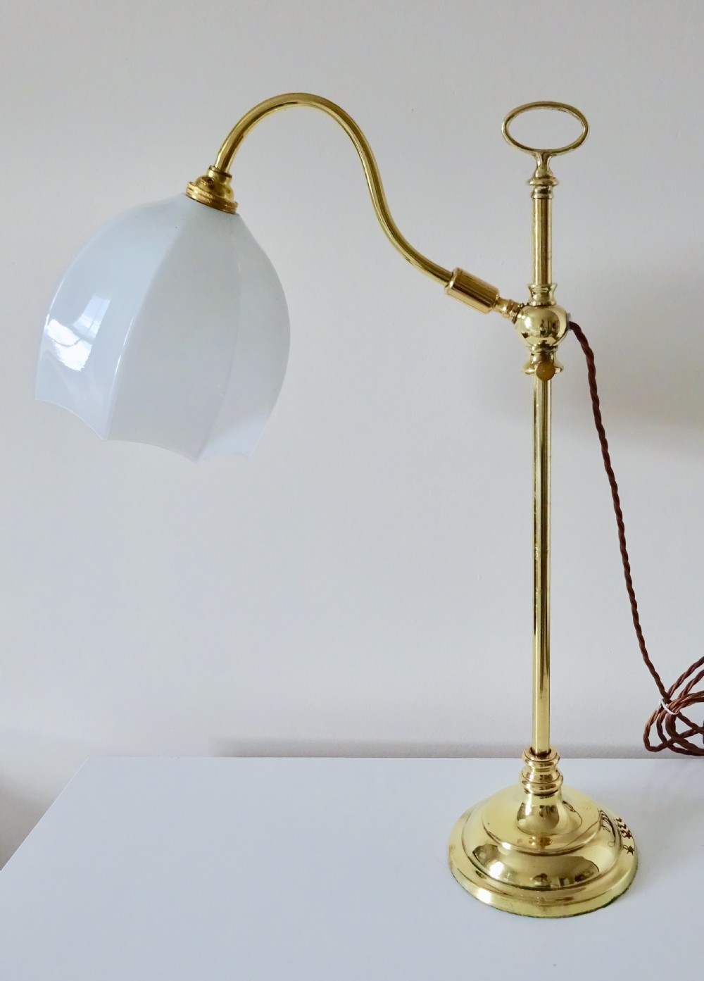 BRASS STUDENT'S LAMP WITH OPTIONAL SHADE View II