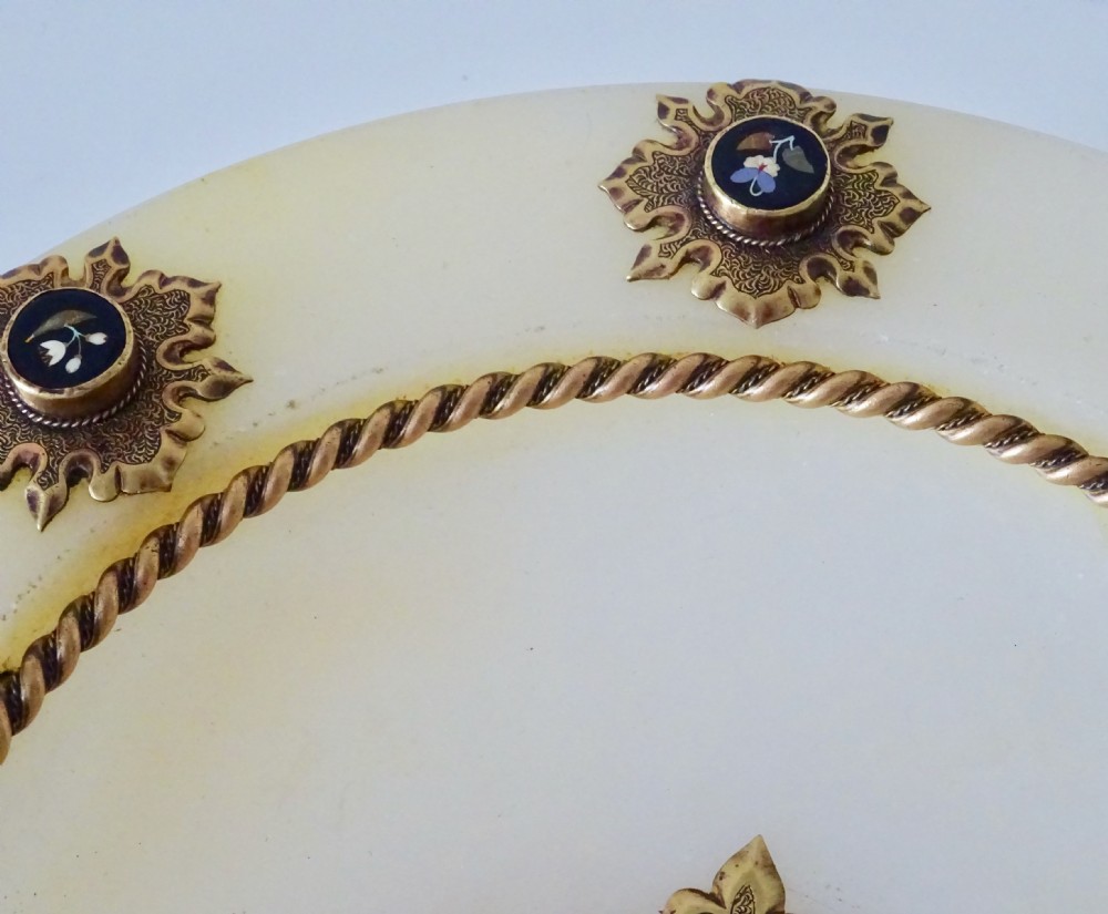 19th CENTURY PIETRA DURA AND MARBLE TAZZA View III