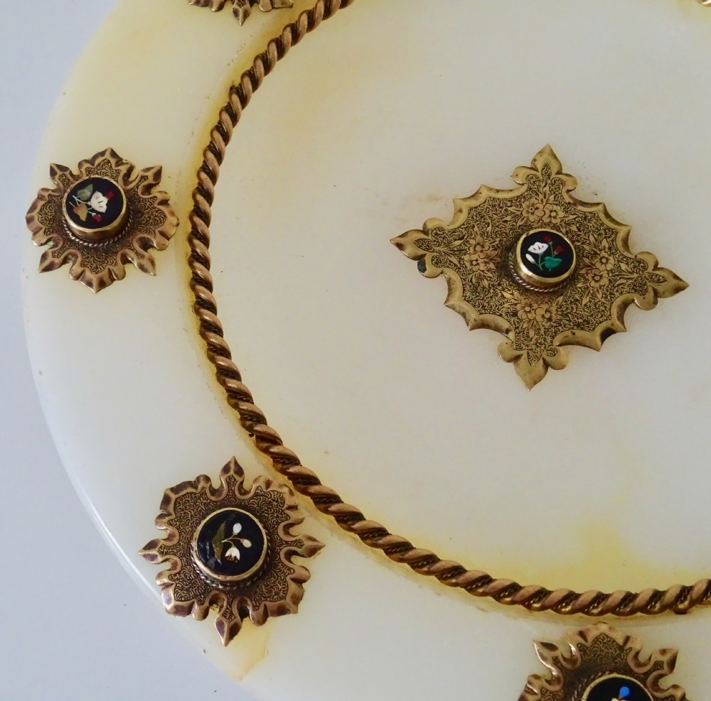 19th CENTURY PIETRA DURA AND MARBLE TAZZA View V