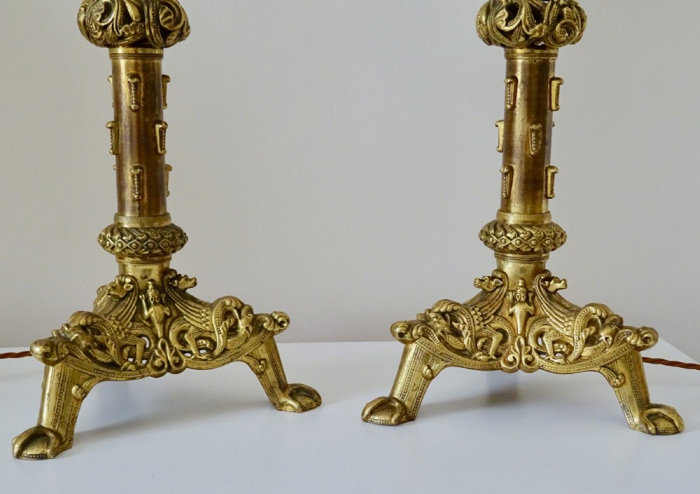CIRCA 1880- PAIR VICTORIAN LAMPS View III