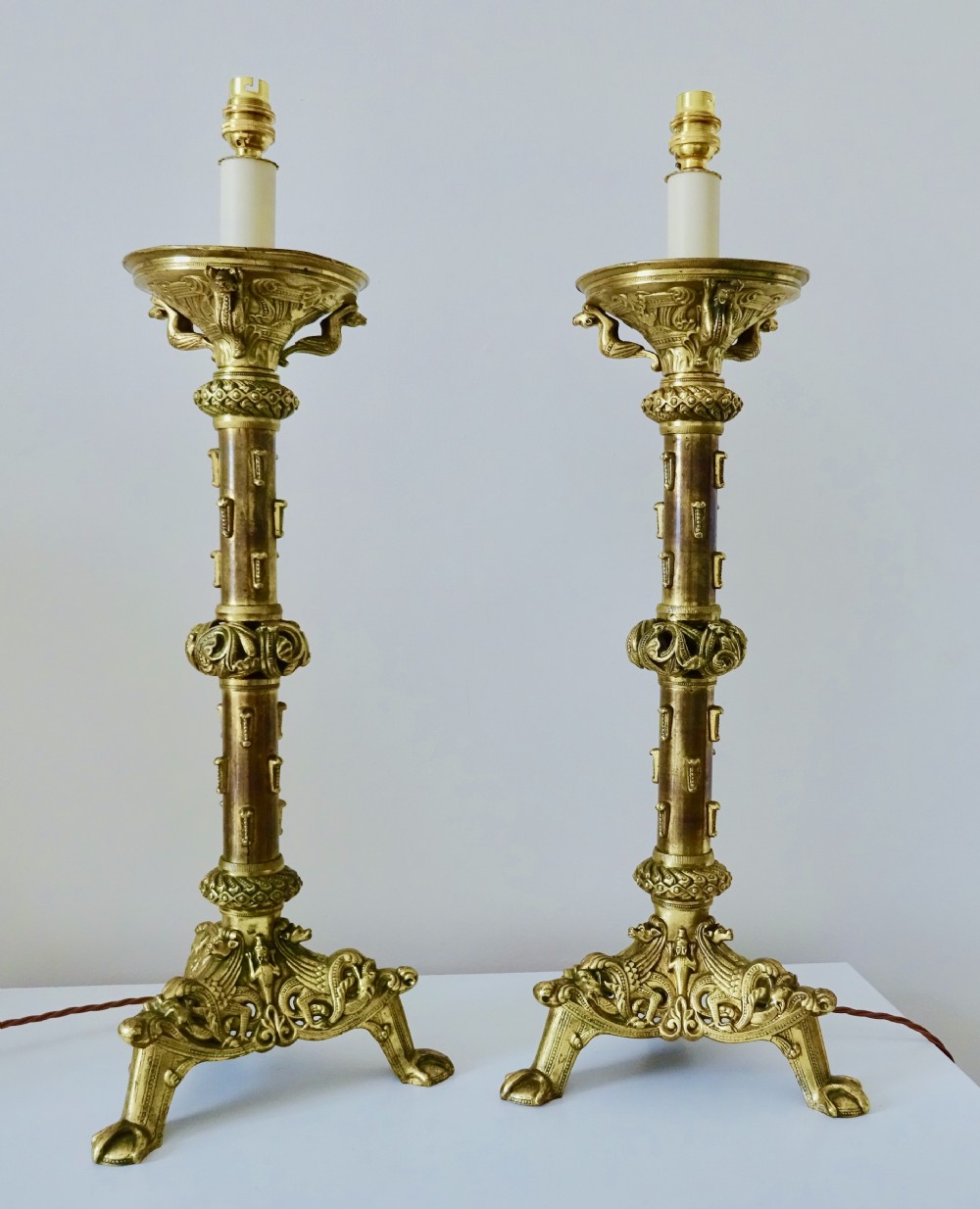 CIRCA 1880- PAIR VICTORIAN LAMPS