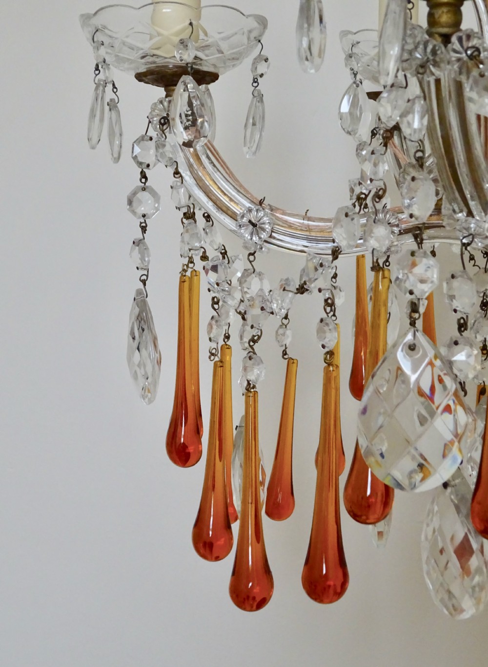 MARIE THERESE CHANDELIER WITH LONG AMBER DROPS View III
