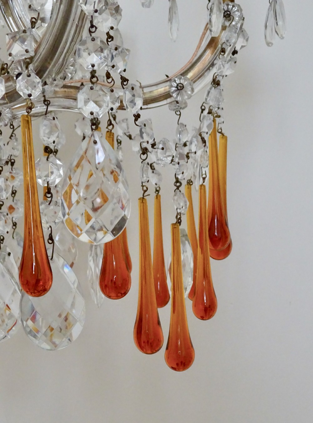 MARIE THERESE CHANDELIER WITH LONG AMBER DROPS View IV