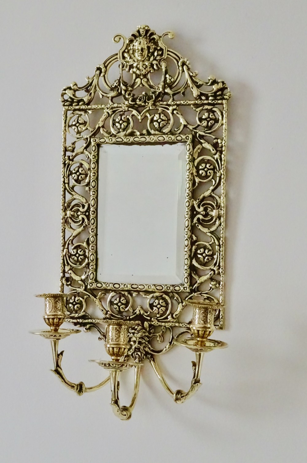 PAIR BRASS  GIRANDOLES WITH ORIGINAL MIRRORS View VI