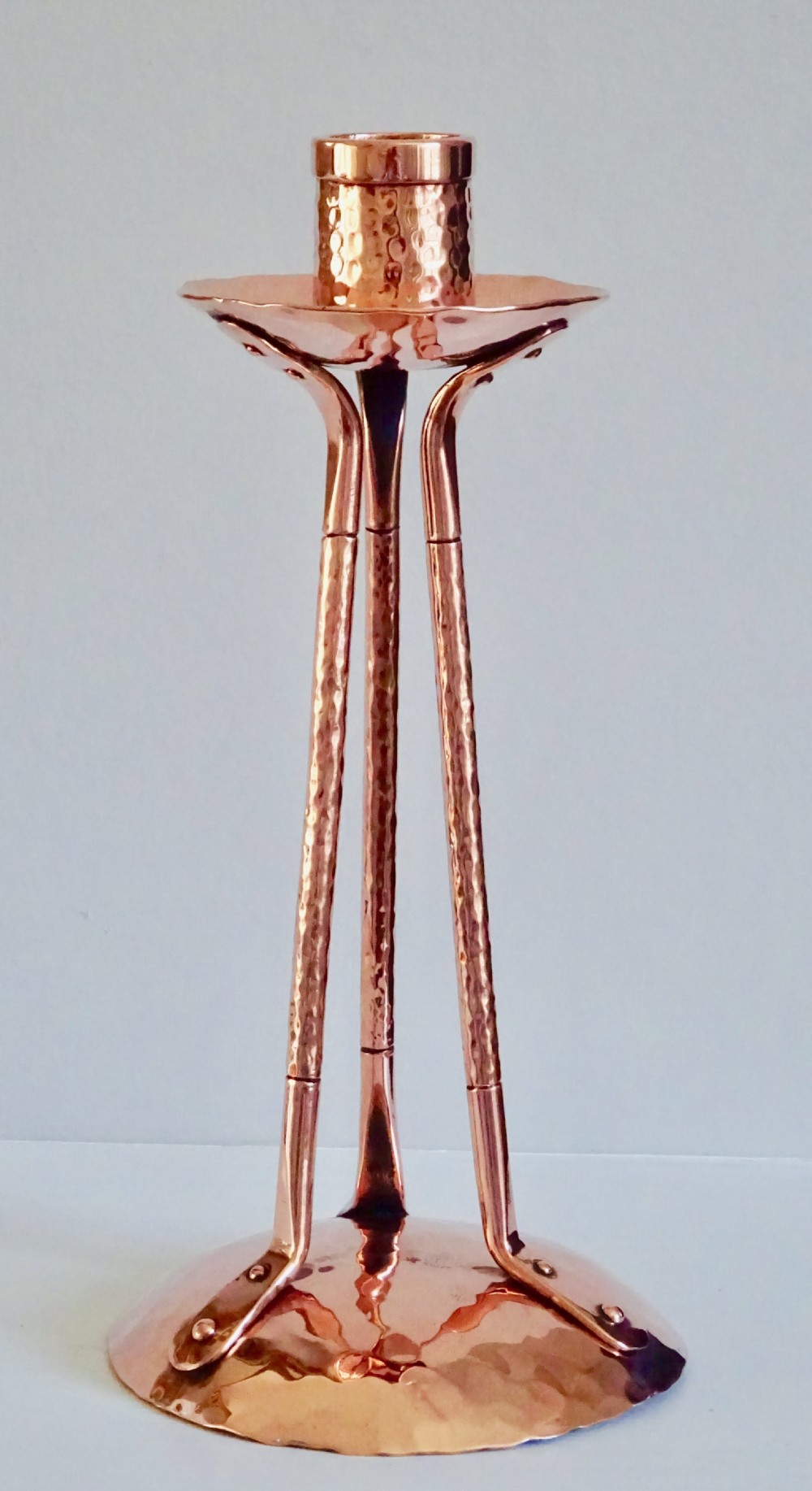 HANDMADE  ARTS AND CRAFTS COPPER CANDLESTICK
