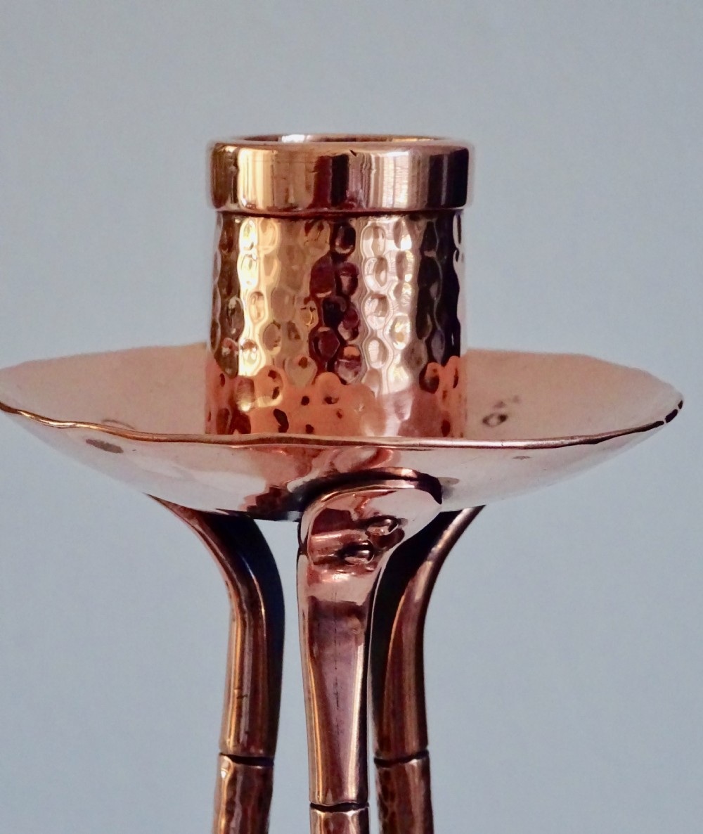 HANDMADE  ARTS AND CRAFTS COPPER CANDLESTICK View III