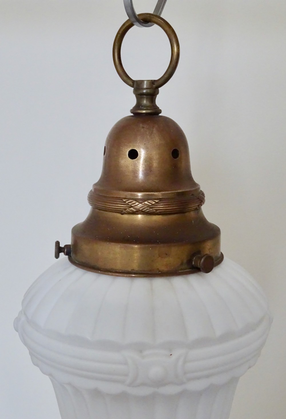 SMALL WHITE GLOBE CEILING LIGHT View III