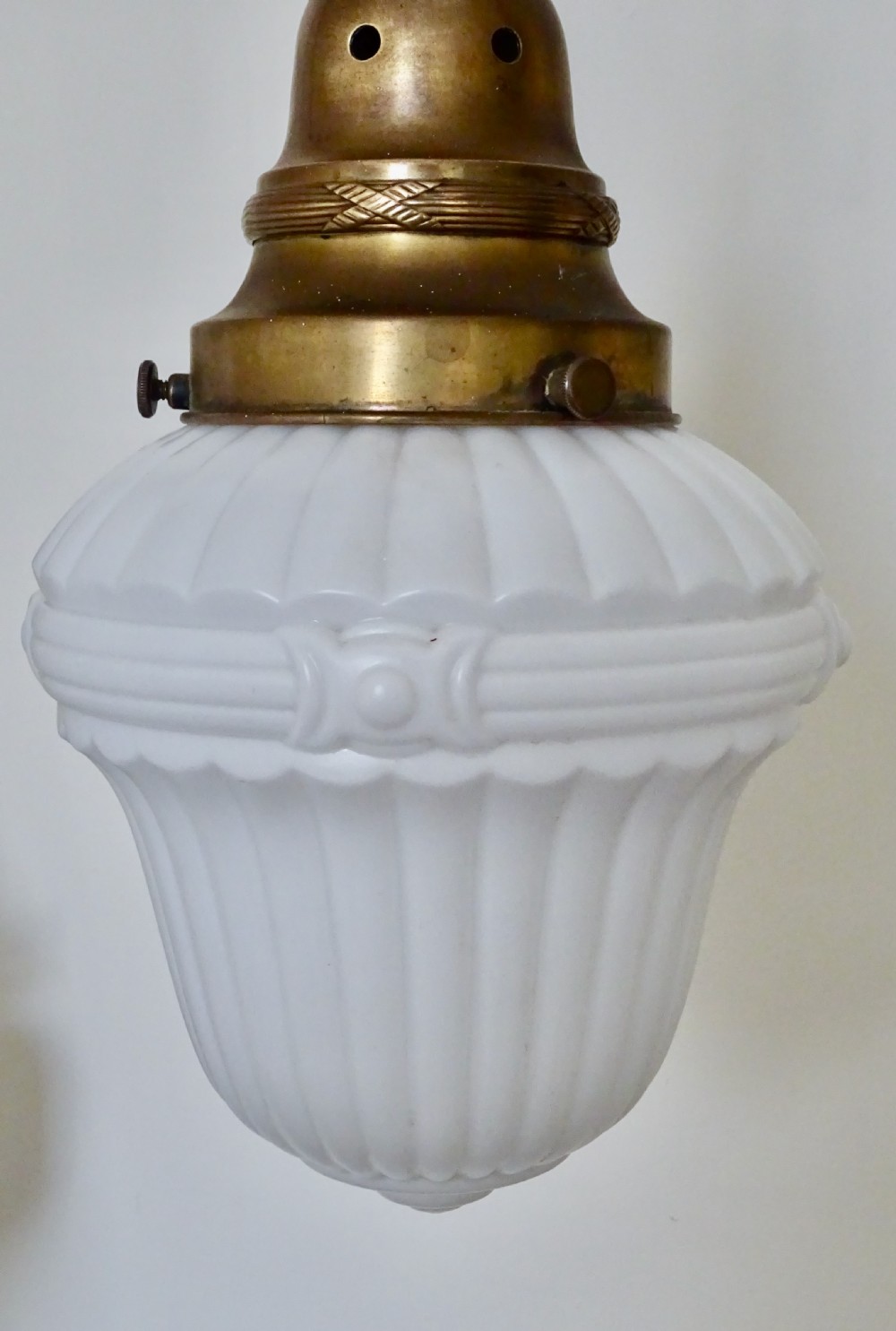 SMALL WHITE GLOBE CEILING LIGHT View II