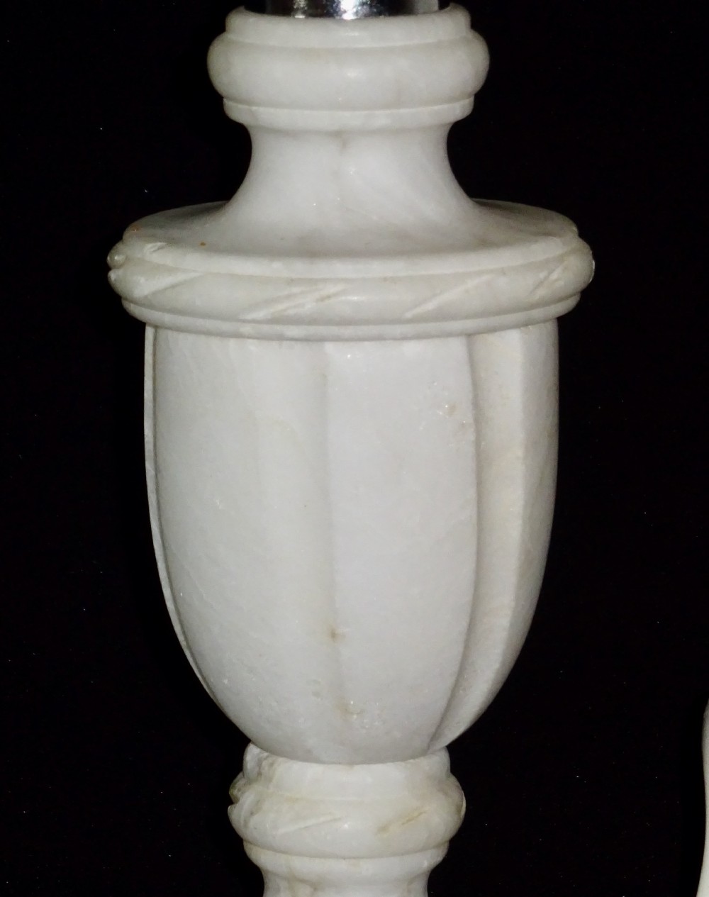 A SMALL WHITE MARBLE  LAMP View II