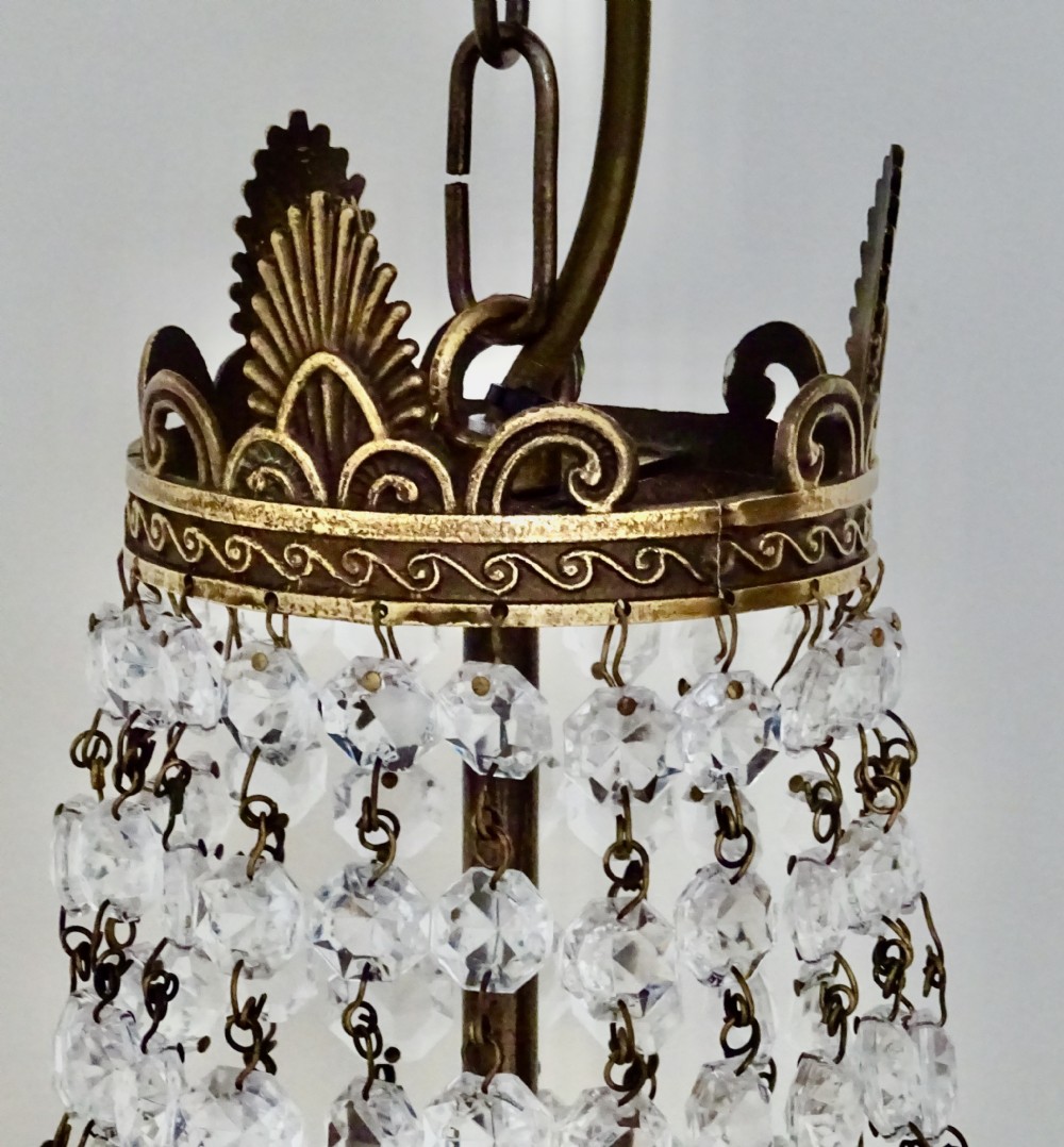 EARLY 20thC  FOUR TIER GLASS CHANDELIER View IV