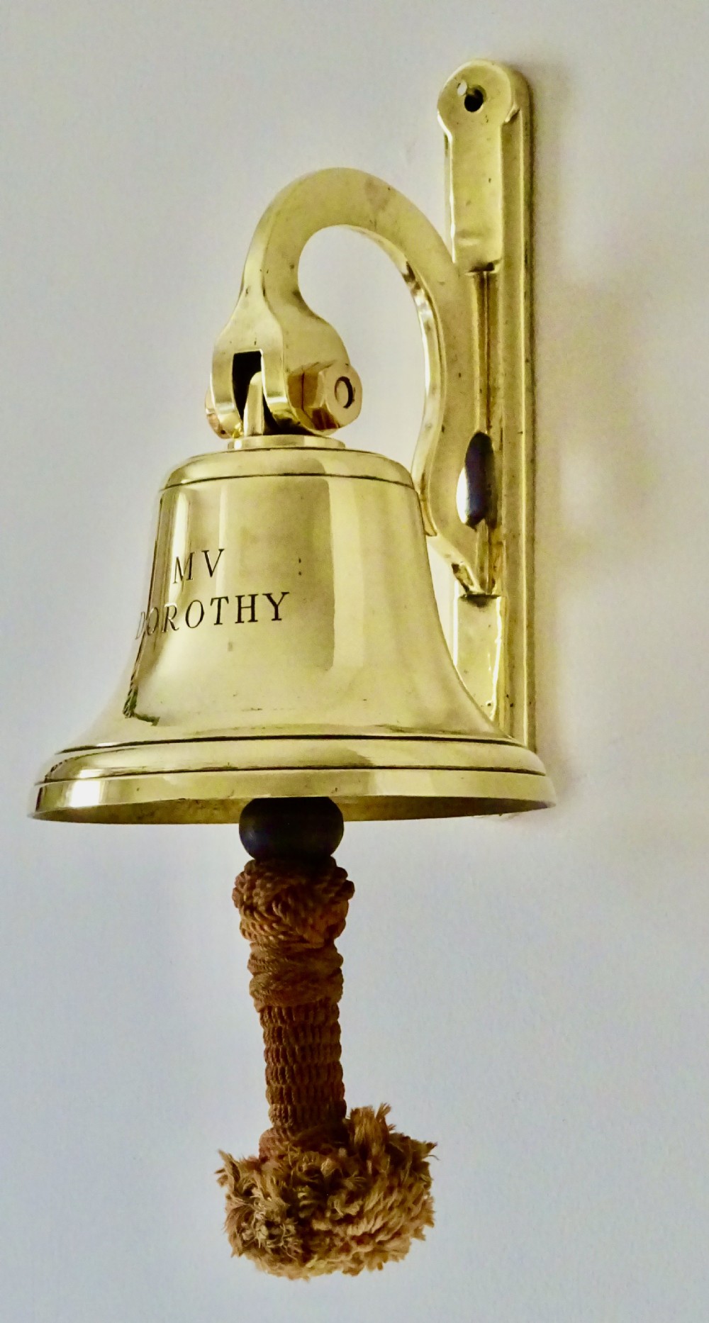 WALL MOUNTED EDWARDIAN SHIP'S BELL  'M V   DOROTHY'