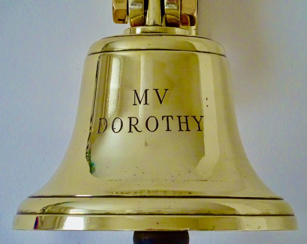 WALL MOUNTED EDWARDIAN SHIP'S BELL  'M V   DOROTHY' View II