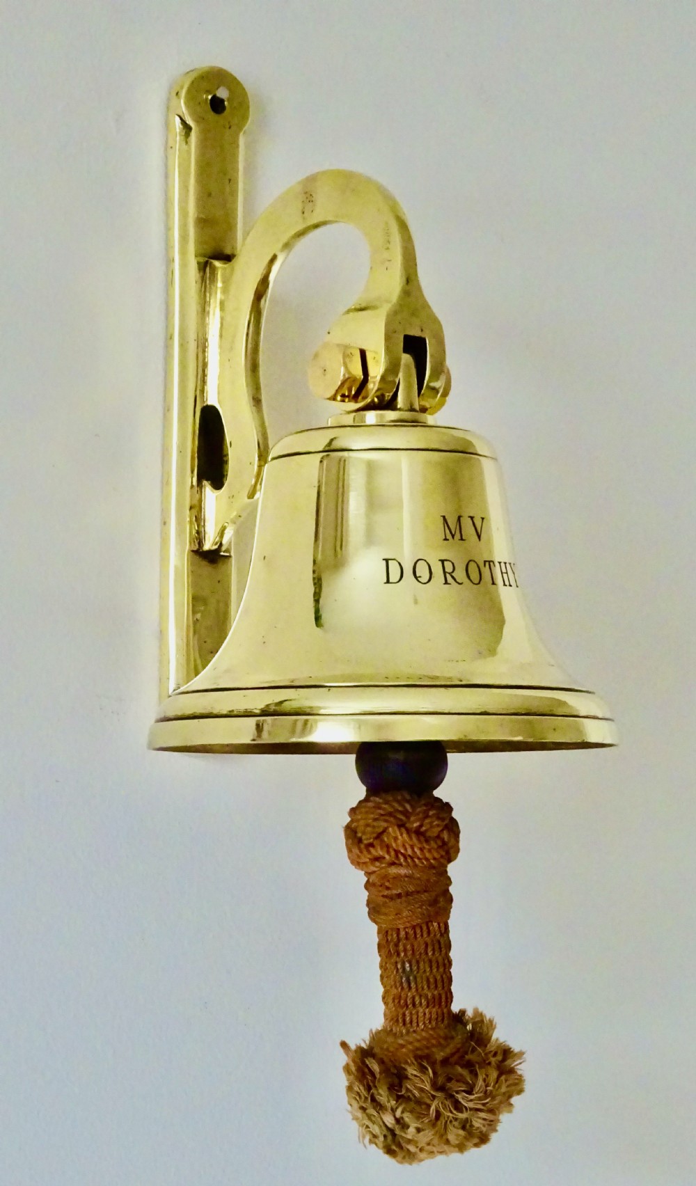 WALL MOUNTED EDWARDIAN SHIP'S BELL  'M V   DOROTHY' View IV