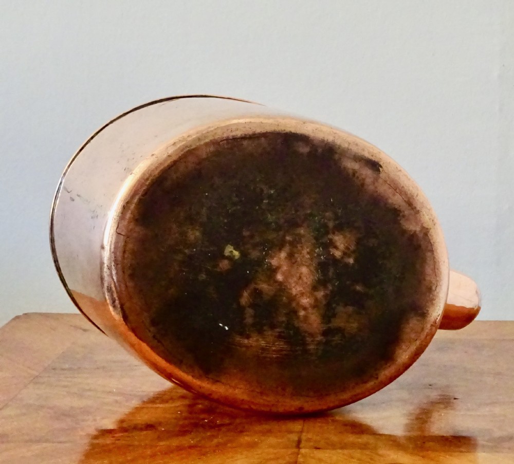 VICTORIAN COPPER KETTLE WITH AMBER GLASS HANDLE View VI