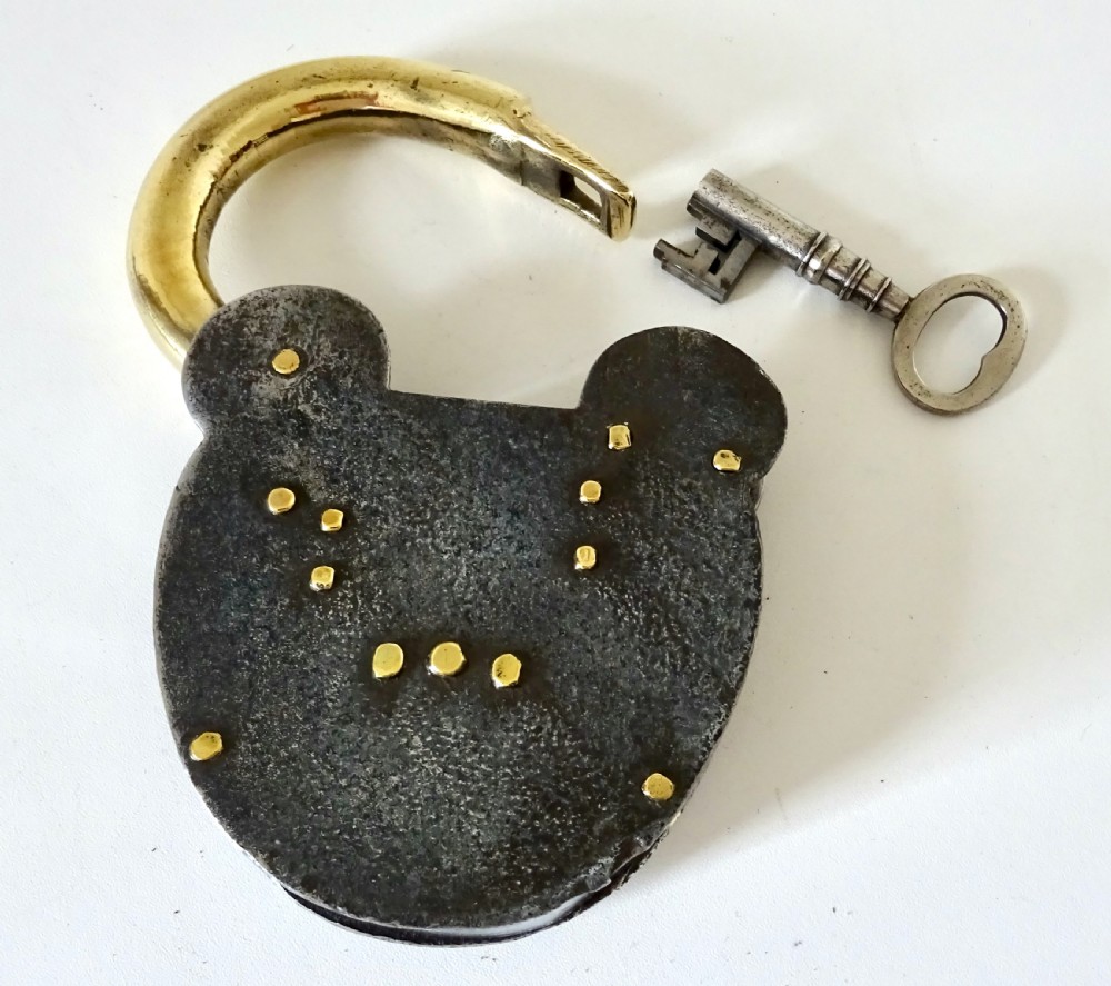 LARGE IRON PADLOCK AND KEY  View IV