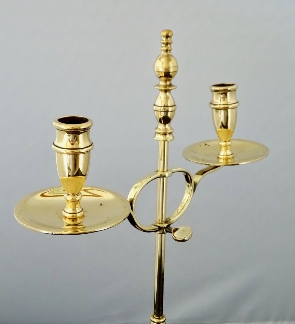C 1890  PAIR ADJUSTABLE BRASS CANDLESTICKS View VII