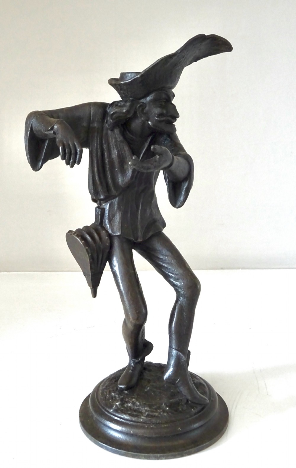 PAIR SPELTER GROTESQUE CANDLESTICKS View III