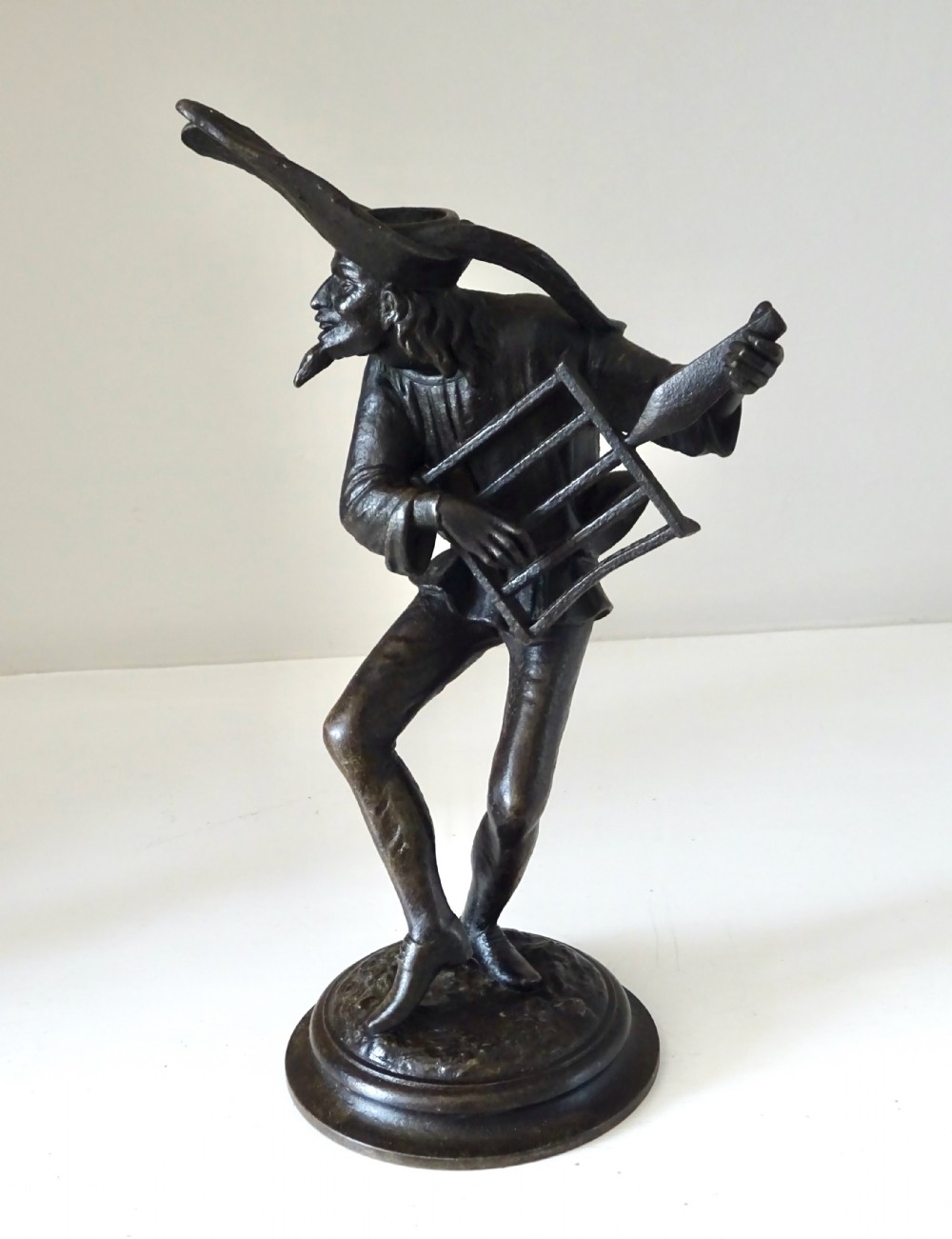 PAIR SPELTER GROTESQUE CANDLESTICKS View IV