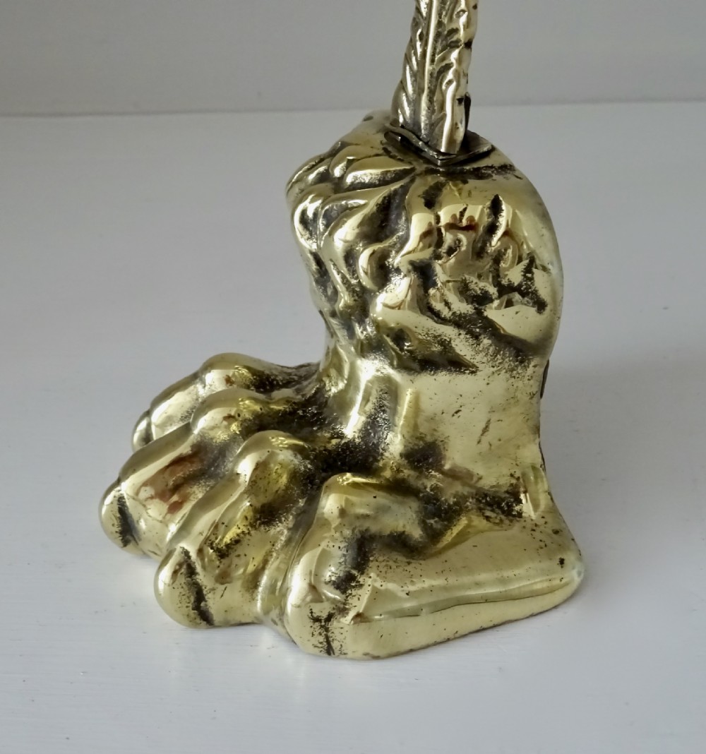 VICTORIAN BRASS LION'S FOOT DOORSTOP View VII