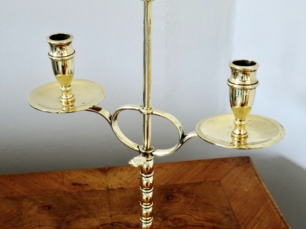 C 1890  PAIR ADJUSTABLE BRASS CANDLESTICKS View VIII