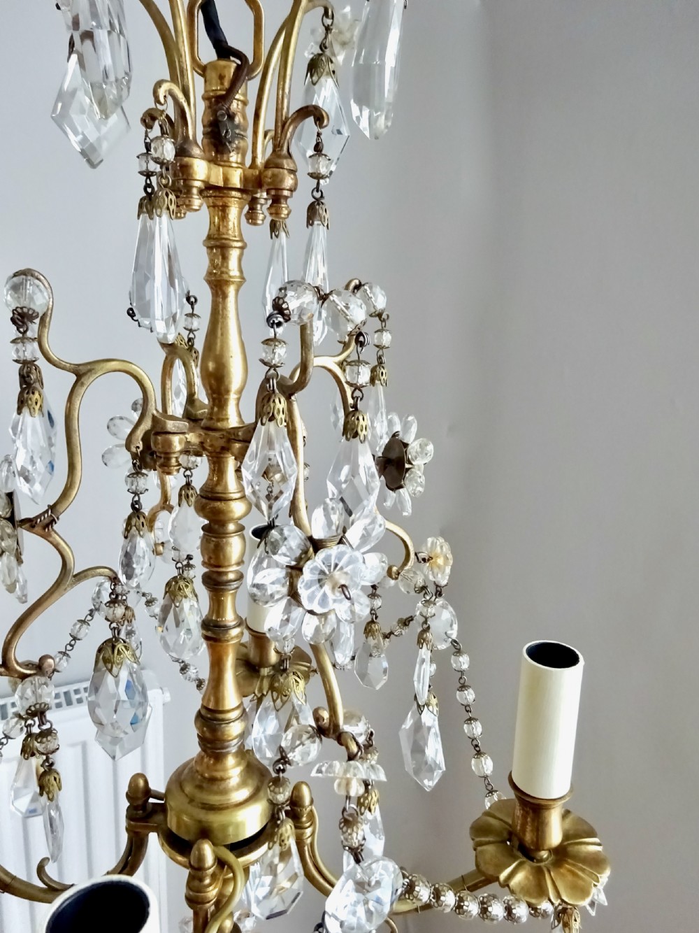 CANDLE LIT CHANDELIER CONVERTED TO ELECTRICITY View X