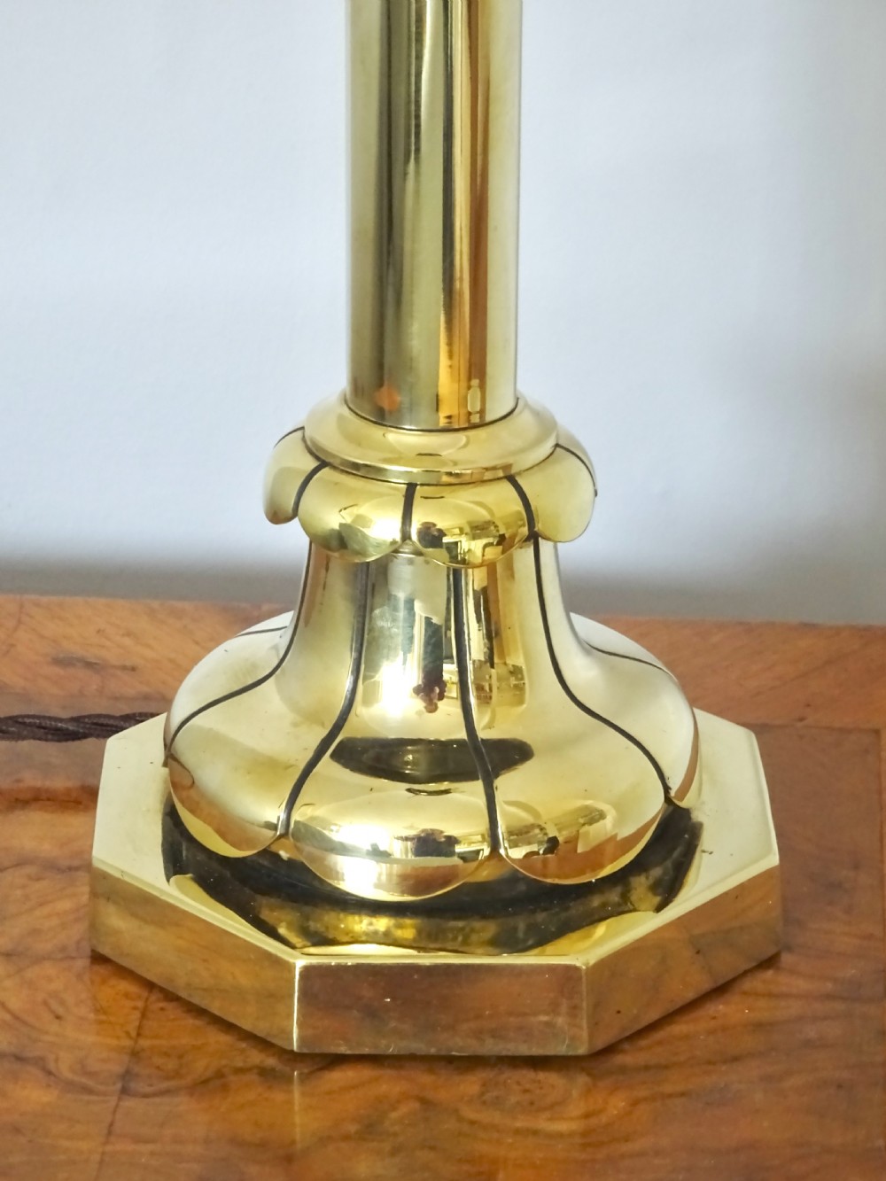TALL VICTORIAN BRASS TABLE  LAMP View II