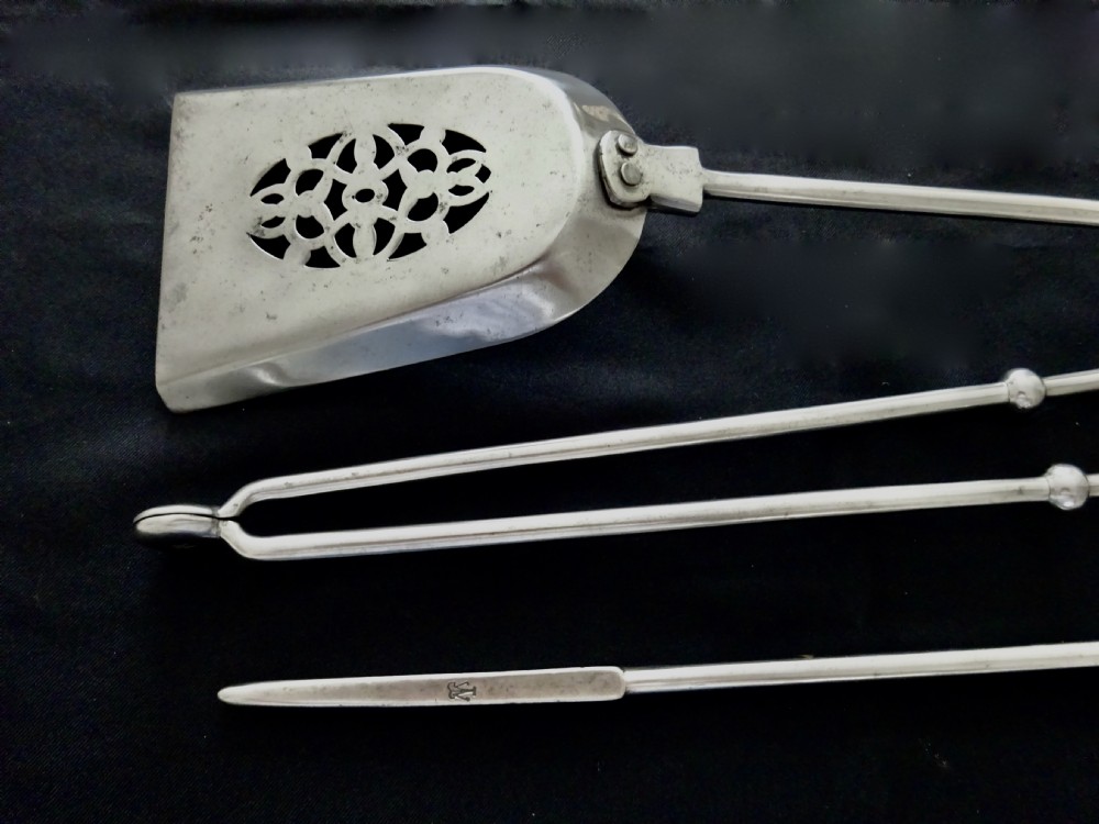 C1900-1930 SET OF POLISHED STEEL FIRE IRONS View VIII