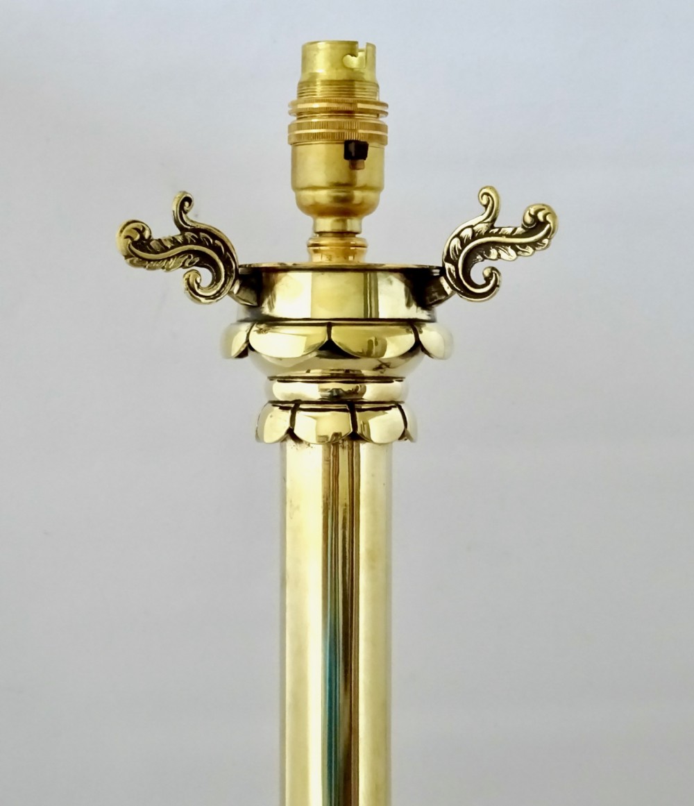 TALL VICTORIAN BRASS TABLE  LAMP View VI