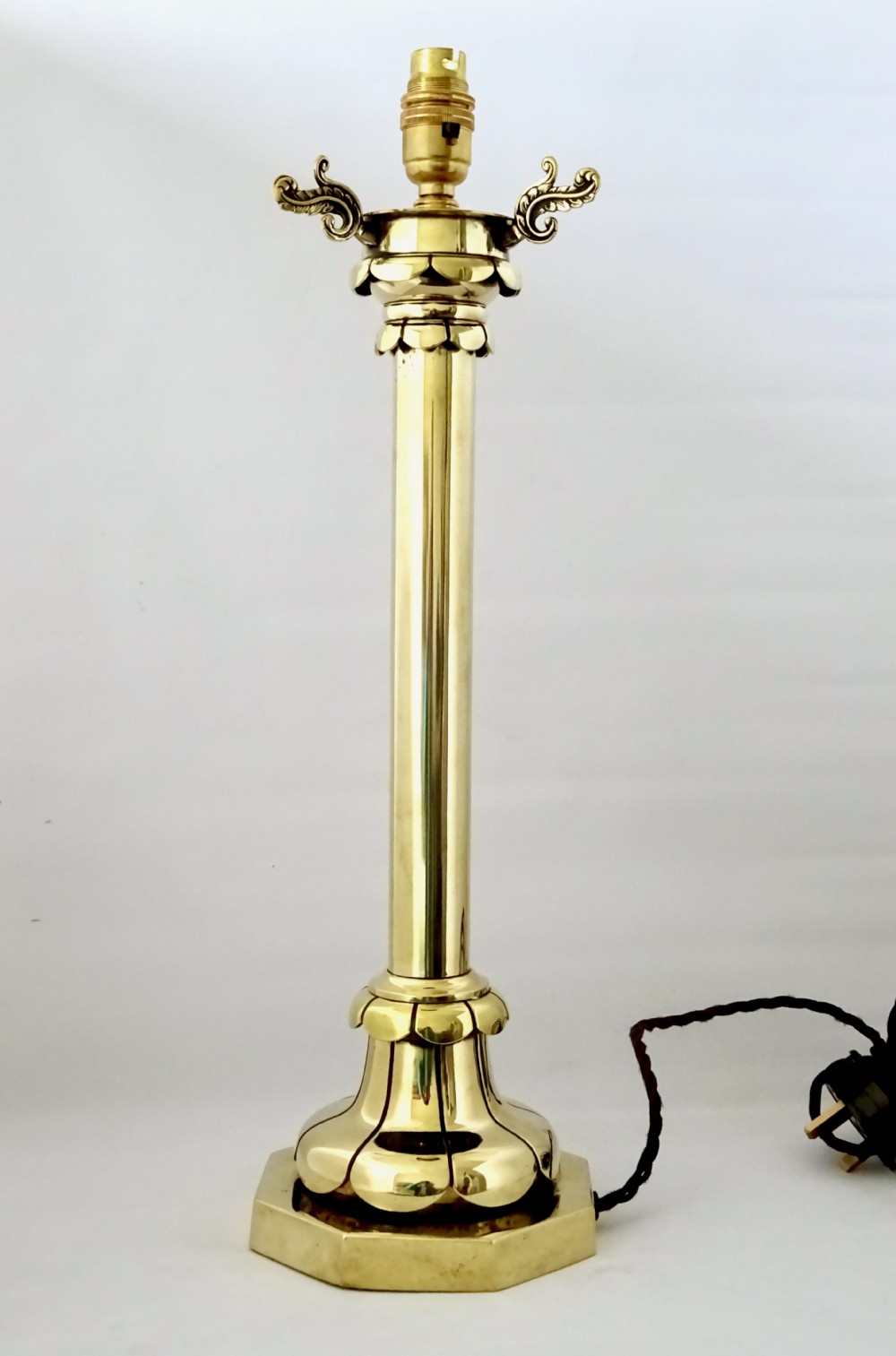 TALL VICTORIAN BRASS TABLE  LAMP View VII