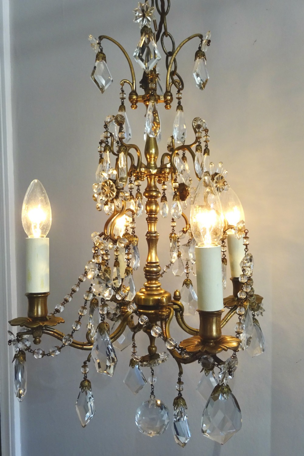 CANDLE LIT CHANDELIER CONVERTED TO ELECTRICITY