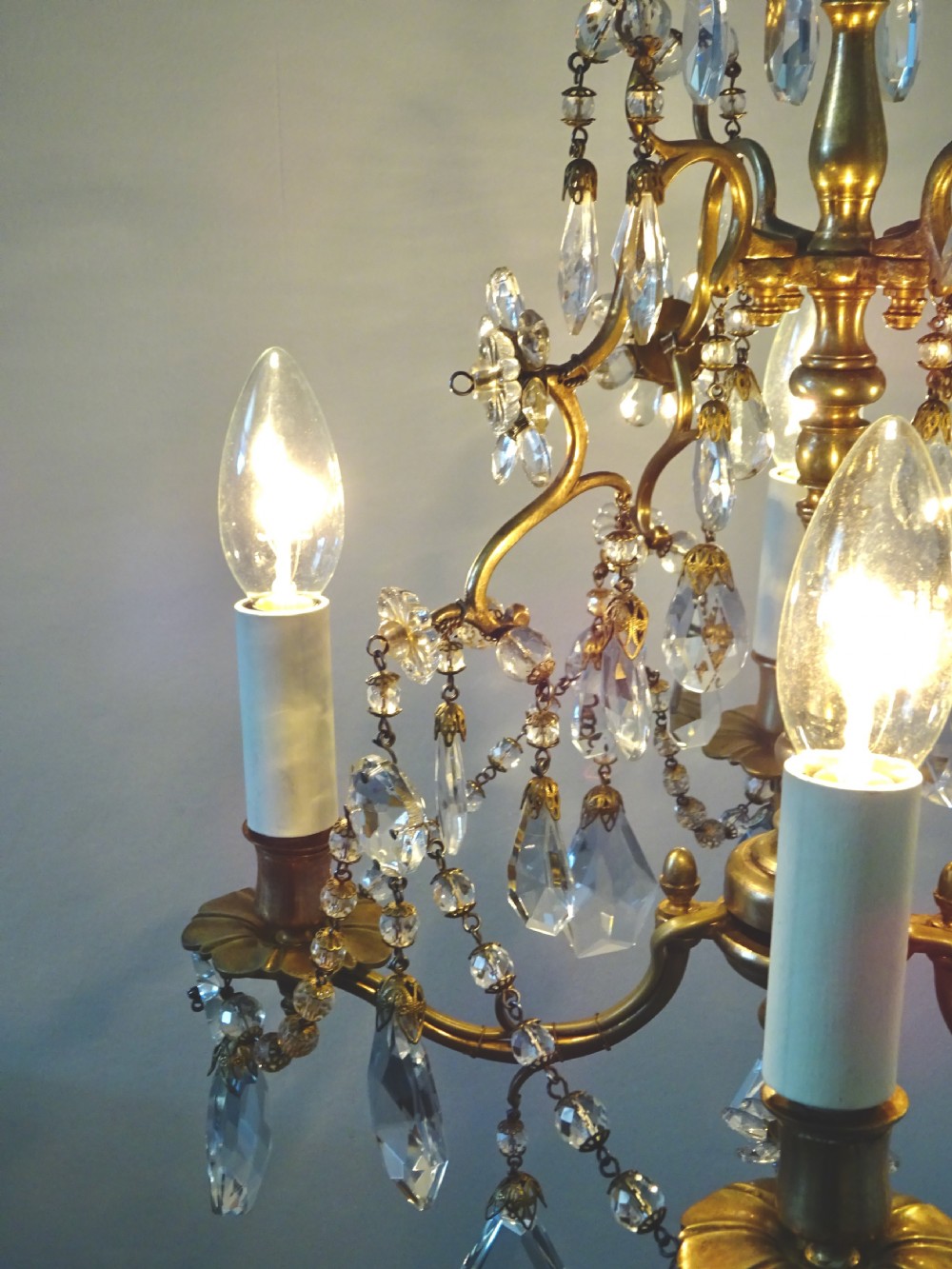 CANDLE LIT CHANDELIER CONVERTED TO ELECTRICITY View XII