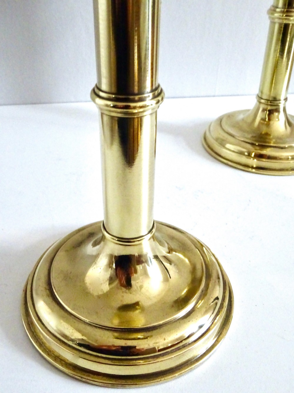 PAIR OF SPRING LOADED CANDLE LAMPS WITH ORIGINAL SHADES View V