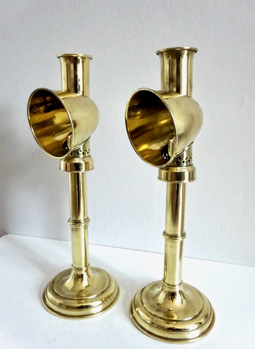 PAIR OF SPRING LOADED CANDLE LAMPS WITH ORIGINAL SHADES View VI
